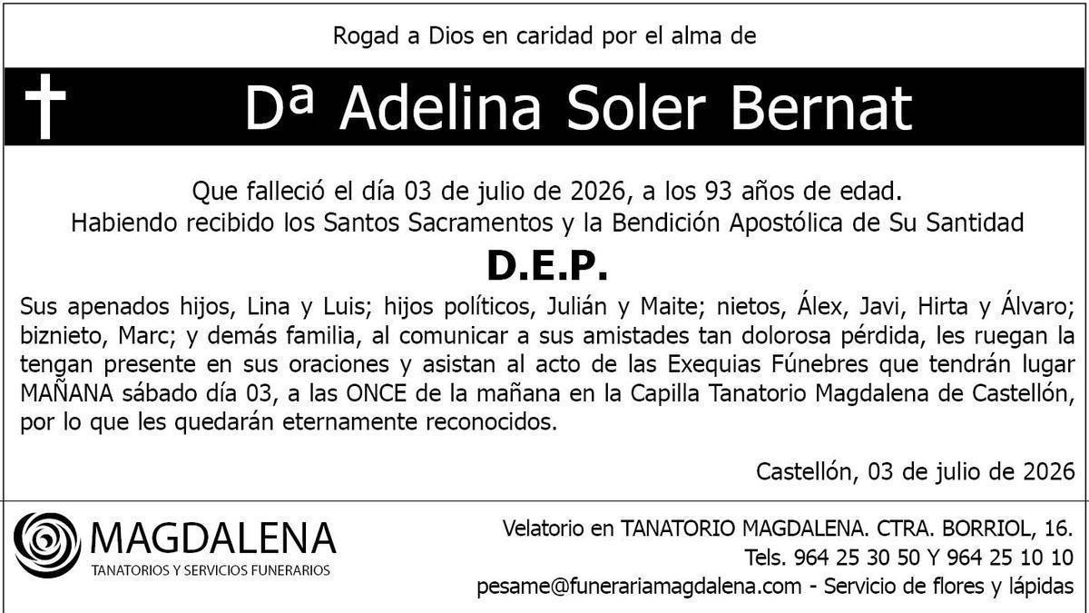 Dª Adelina Soler Bernat