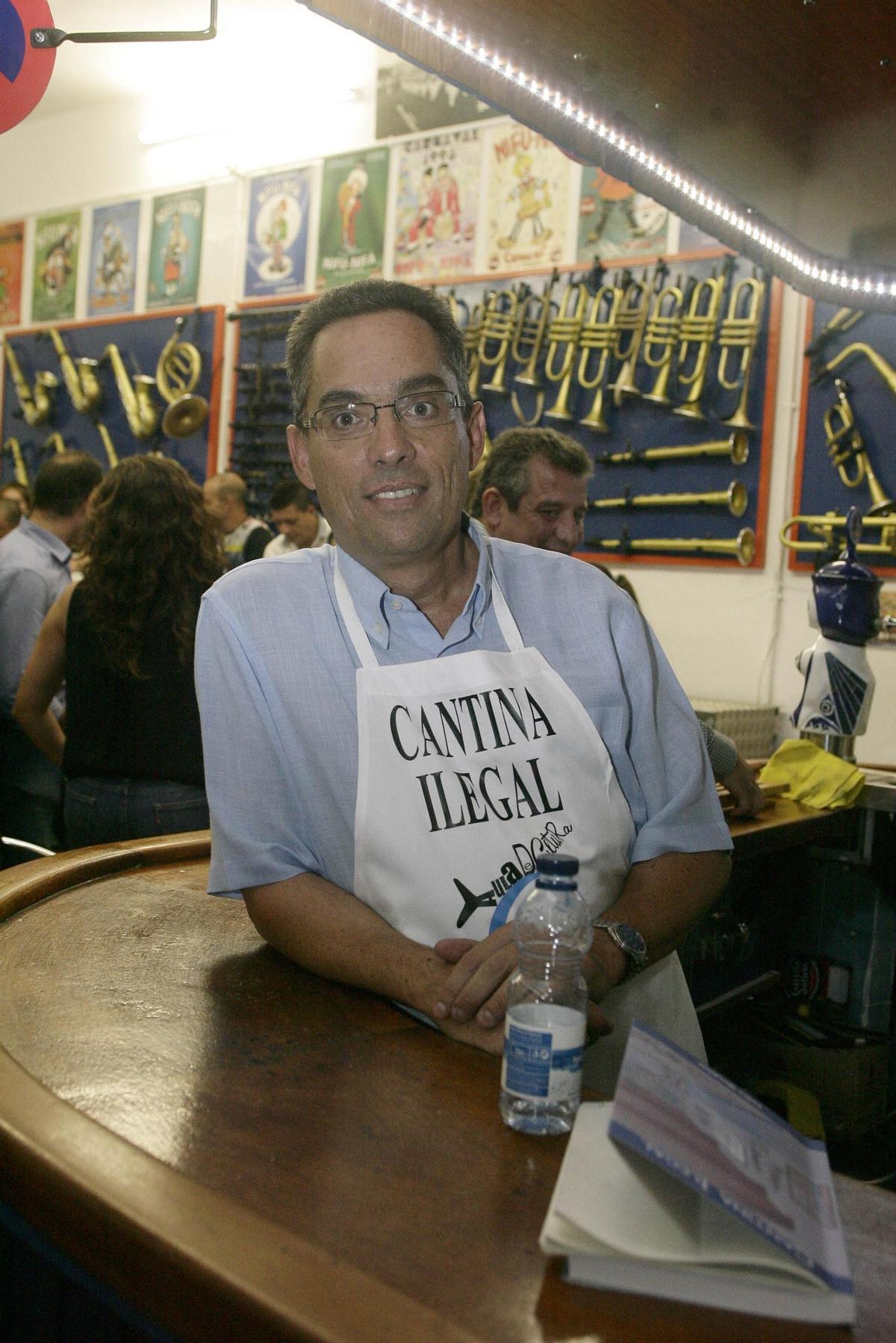 Pedro Mengíbar, en la presentación de su libro 'Cantina Ilegal', en 2020.