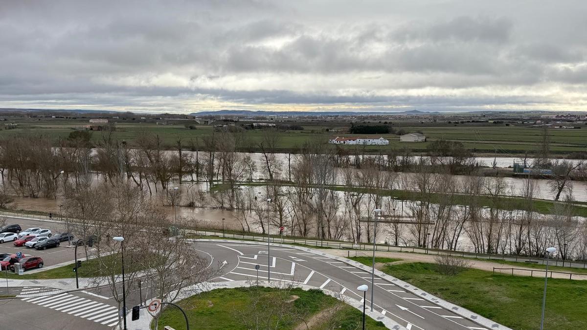 El Duero inunda La Rinconada en el barrio de Villagodio (Zamora)