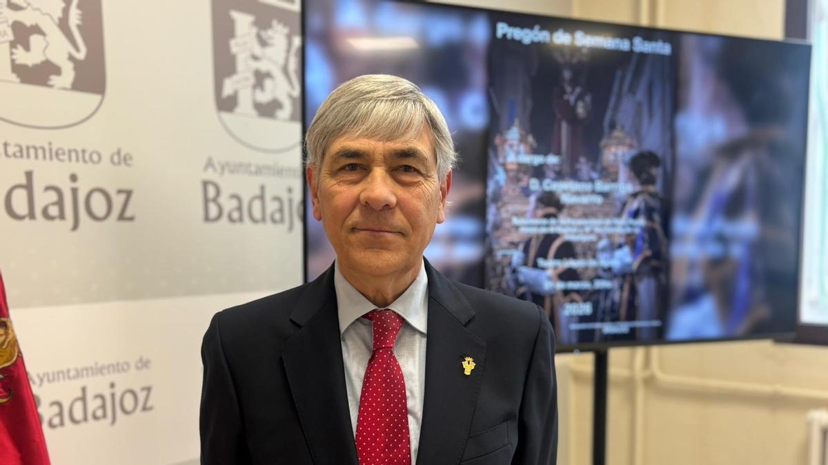 Cayetano Barriga, pregonero de la Semana Santa de Badajoz 2026.