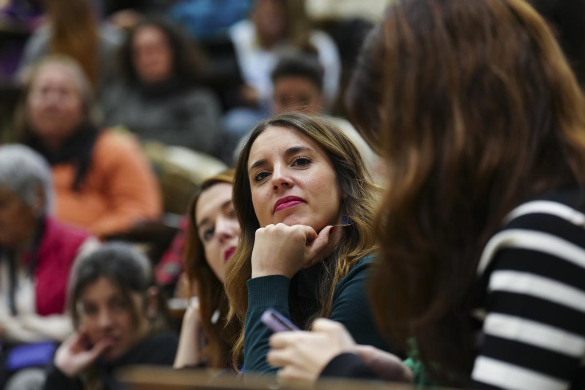 Irene Montero, en un acto feminista