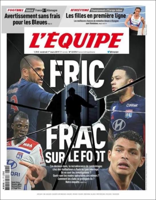 Portada L'ÉQUIPE viernes 1 marzo 2019