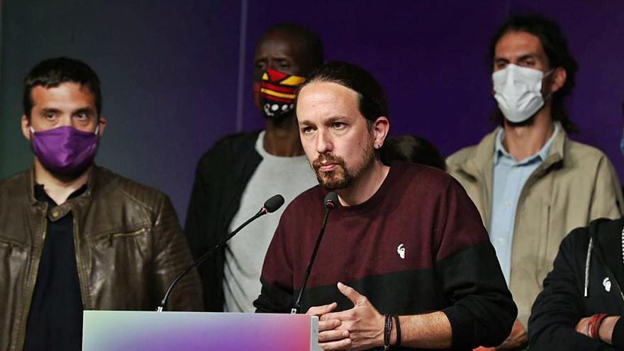 Pablo Iglesias anunciant que abandona la política dimarts a la nit