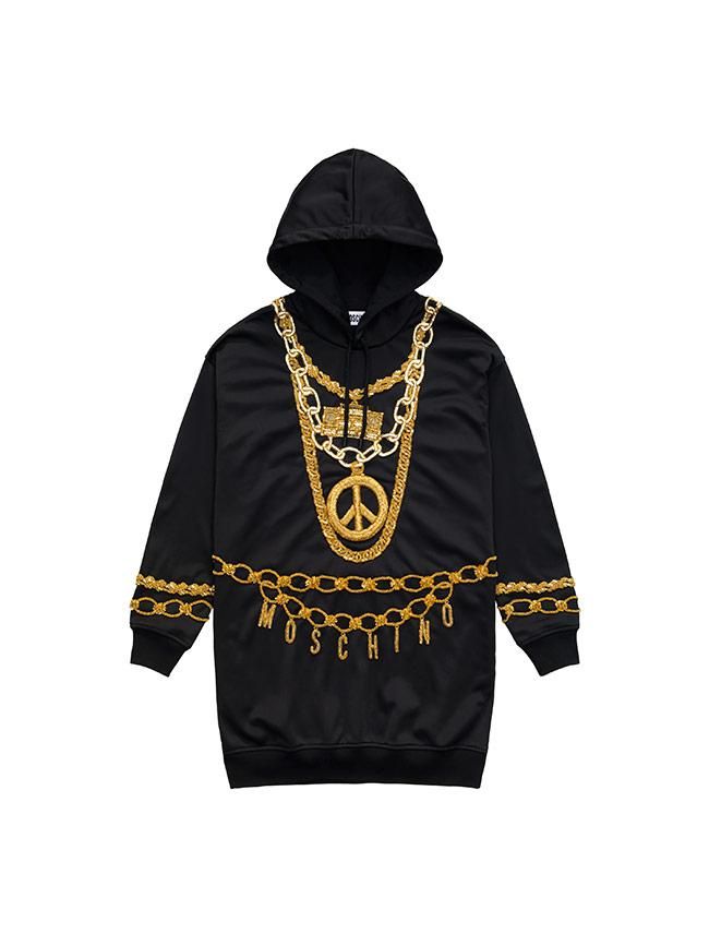 Todas las imágenes de la colección de Moschino x H&M: sudadera con estampado de cadenas