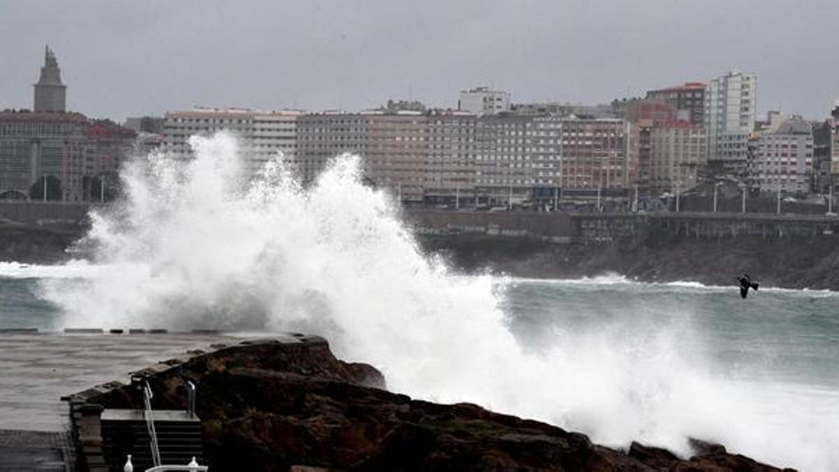 Imagen de archivo de un temporal en A Coruña