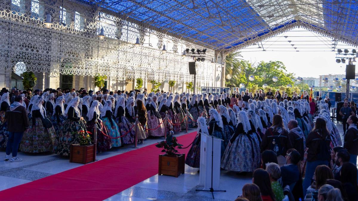 Recepción oficial del Ayuntamiento a las candidatas a Bellea del Foc, realizada este año en Casa Mediterráneo