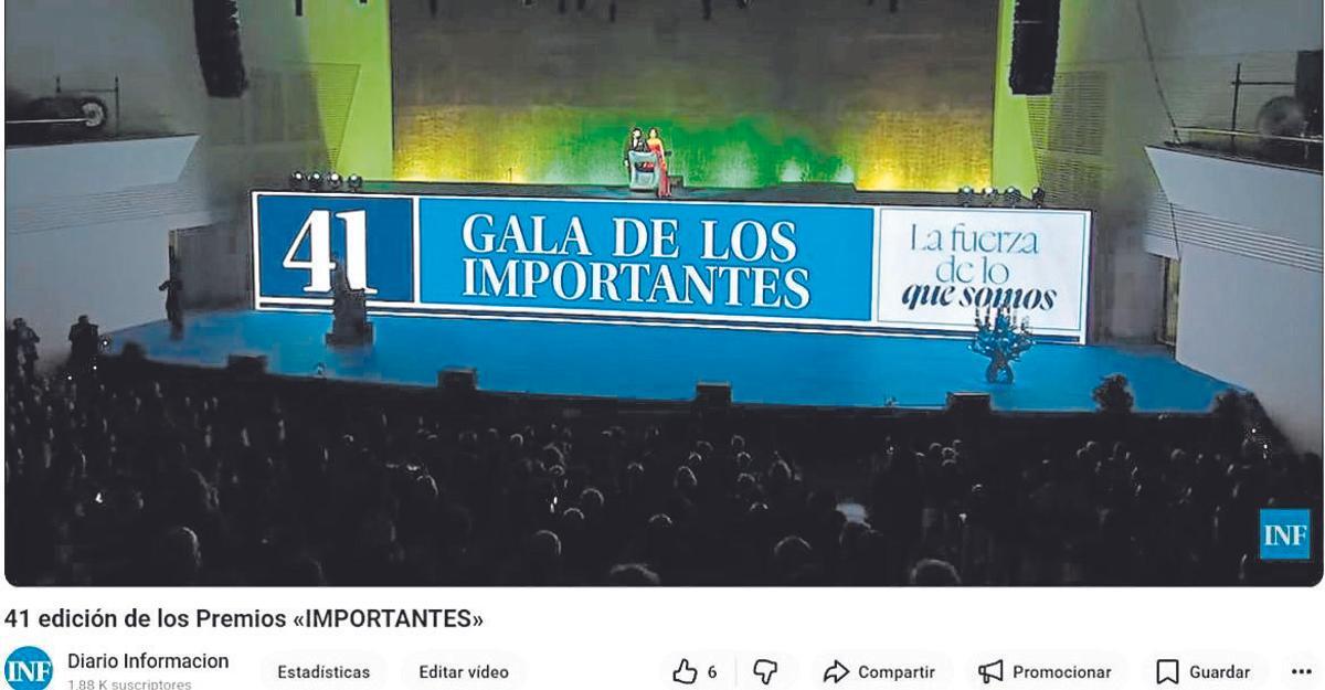 La gala de los «Importantes» se pudo seguir a través del canal de YouTube.