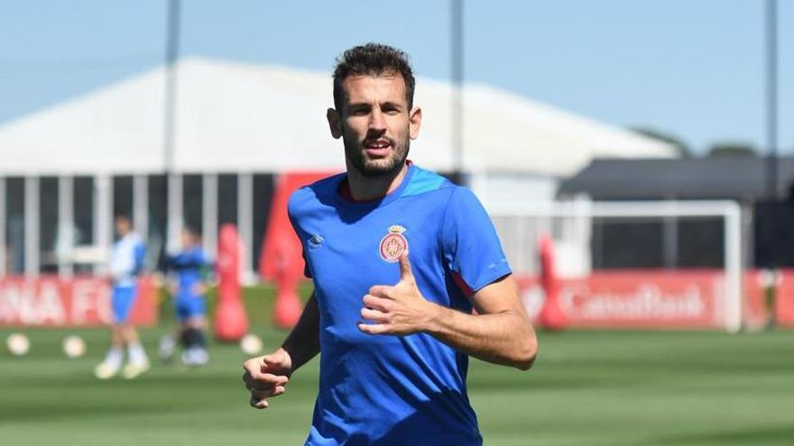 Cristhian Stuani, en un entrenament a La Vinya