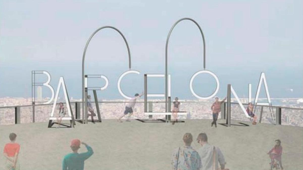 Las letras Barcelona que pondran en el Tibidabo