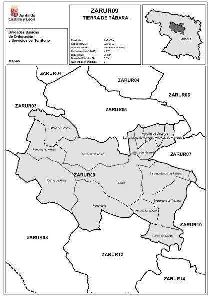 Mapa de las ubost en Zamora