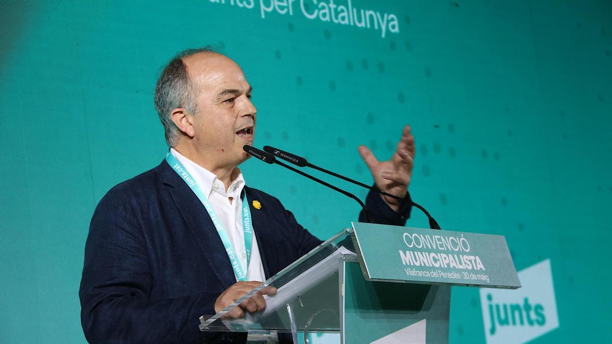 Jordi Turull, secretari general de JUnts, en un moment de la seva intervenció.