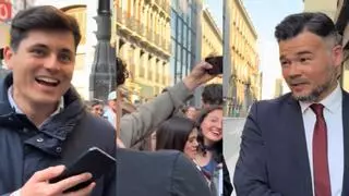 Vito Quiles y Rufián se quedan atrapados ante una multitud de gente: "Lo van a cortar esto"