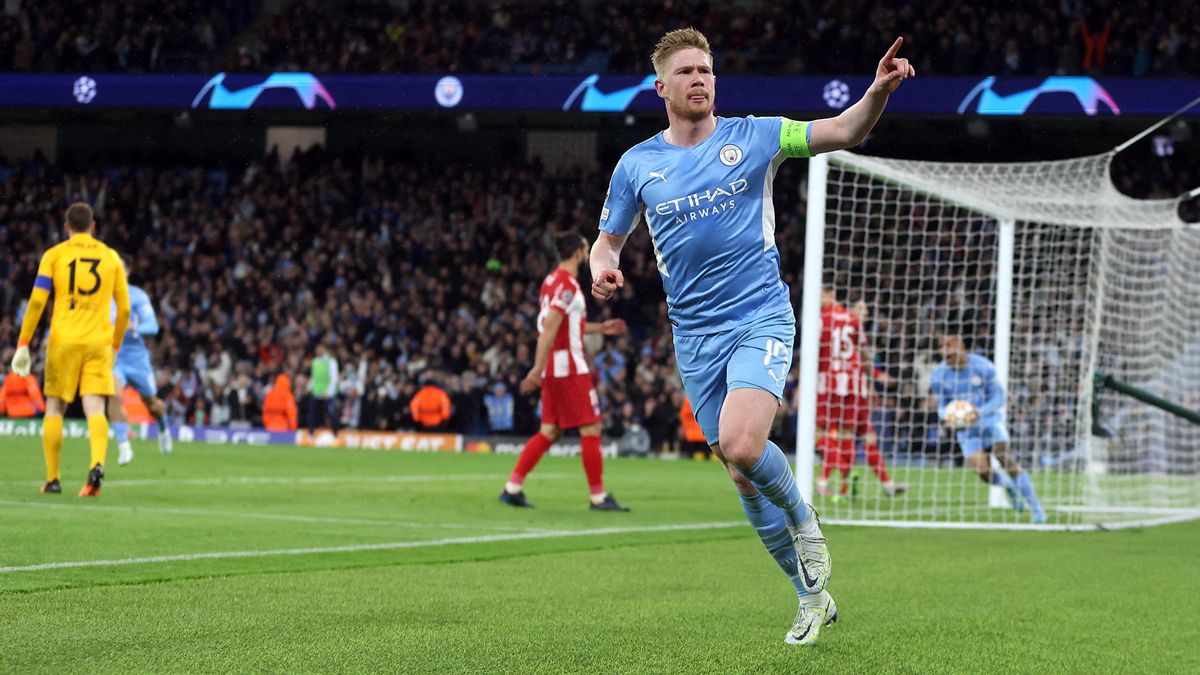 De Bruyne celebra su gol ante el Atlético de Madrid.