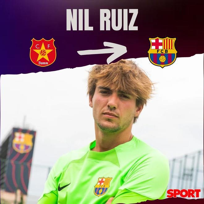 06.07.2022: Nil Ruiz - El jugador llega a un acuerdo con el Barça y se compromete por dos temporadas, hasta junio de 2024, ampliable a dos más. Llegó procedente de la Damm