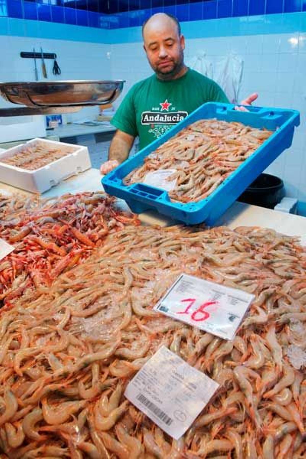 Gambas blancas en Ayamonte.