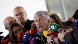 ernando Grande-Marlaska, ministro de Interior, después de la Reunión General de Seguridad para la visita del Papa León XIV que mantenido en la sede del Centro Tecnológico de Seguridad.