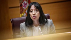 La directora general de la Guardia Civil, Mercedes González, este lunes een la Comisión de Interior del Senado.