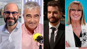 Óscar Muñoz, Carles Francino, Ricard Ustrell y Gemma Nierga