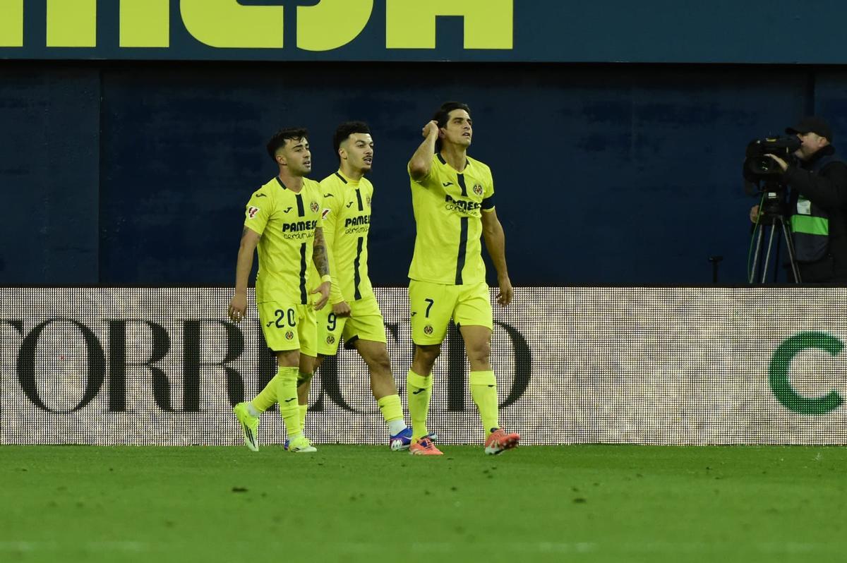 Los tres goleadores este sábado contra el Alavés.