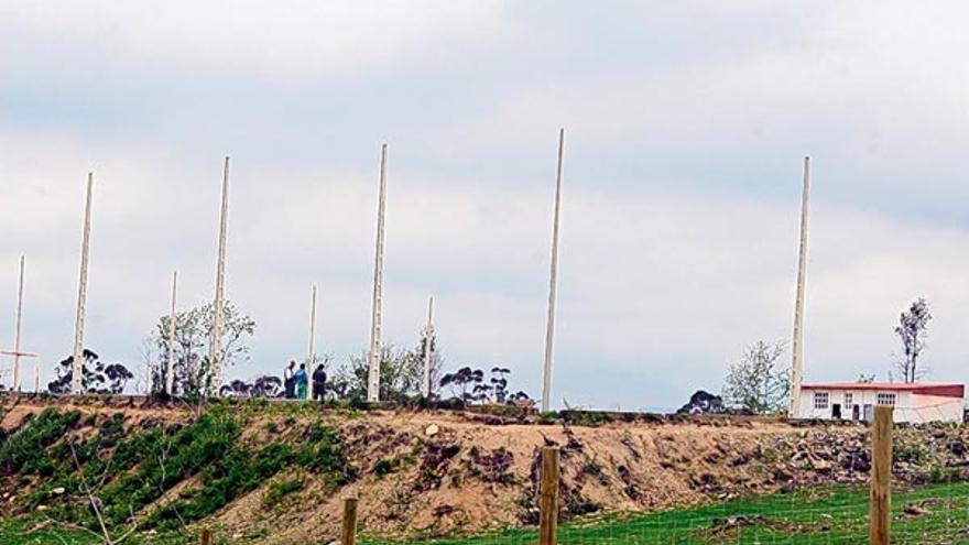 El campo de fútbol de Trabanca Sardiñeira.