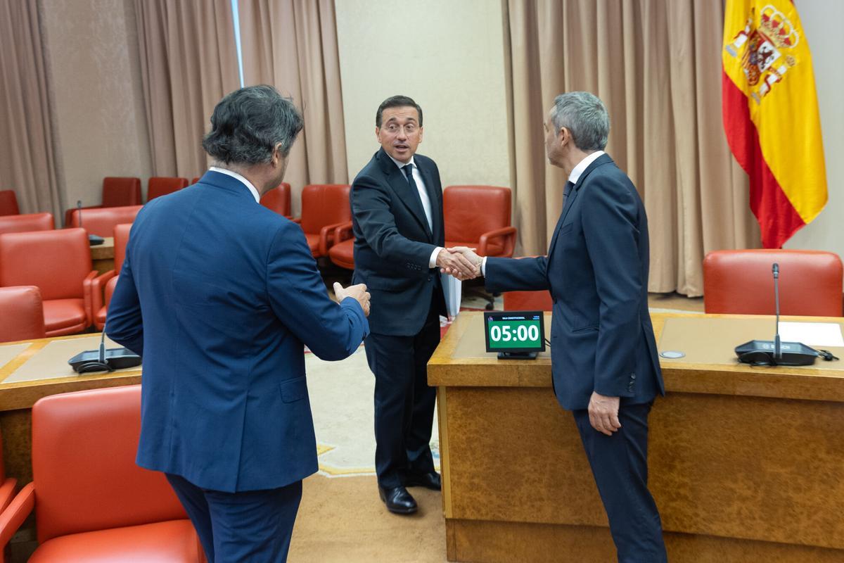 El ministro de Asuntos Exteriores, Unión Europea y Cooperación, José Manuel Albares (c), durante una comparecencia ante la Comisión de Interior en el Congreso de los Diputados, a 28 de agosto de 2026, en Madrid (España). La intervención tiene como objeto informar sobre la gestión de sus competencias en relación con los hechos sucedidos en la Ciudad Autónoma de Ceuta el pasado 30 de julio y días posteriores. 28 AGOSTO 2026 Jesús Hellín / Europa Press 28/08/2026. José Manuel Albares;Jesús Hellín;category_code_new