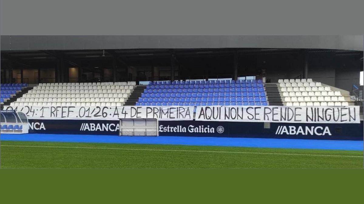 Pancarta en Abegondo