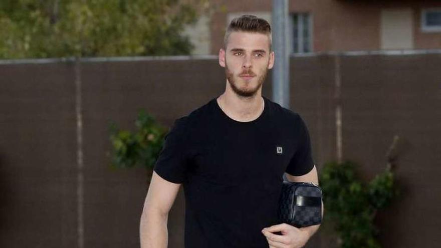 De Gea, a su llegada ayer a la concentración de la selección.