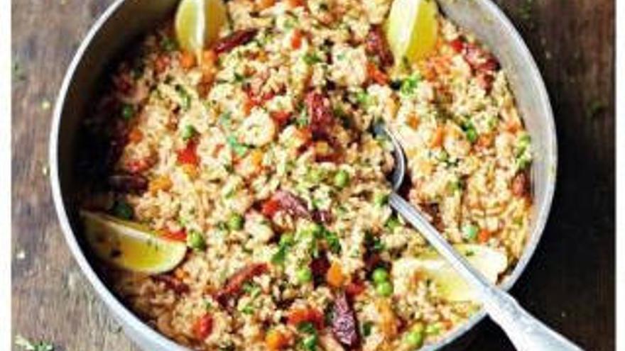 Paella con chorizo de Jamie Oliver