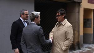 El president de la Generalitat, Salvador Illa, con el director general de la Casa de la Generalitat de Catalunya a Perpinyà, Christopher Person