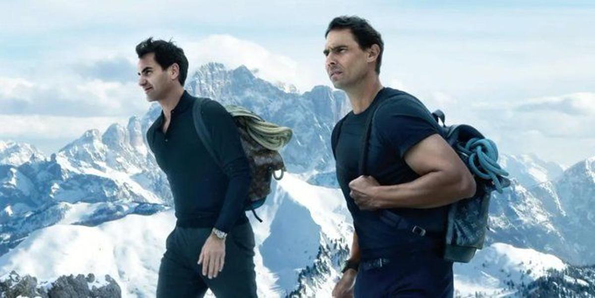 Federer y Nadal, en un anuncio en los Alpes hace unas semanas.