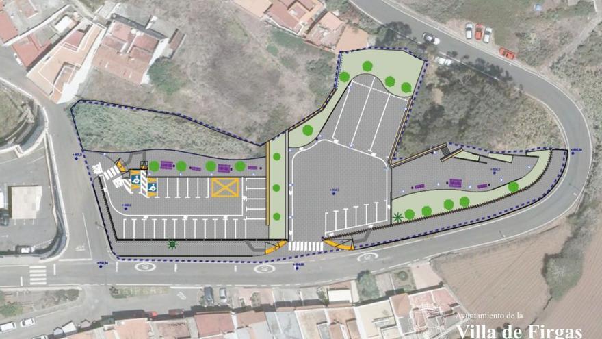 Firgas invierte 1,2 millones en un parque urbano con aparcamientos para potenciar el comercio local