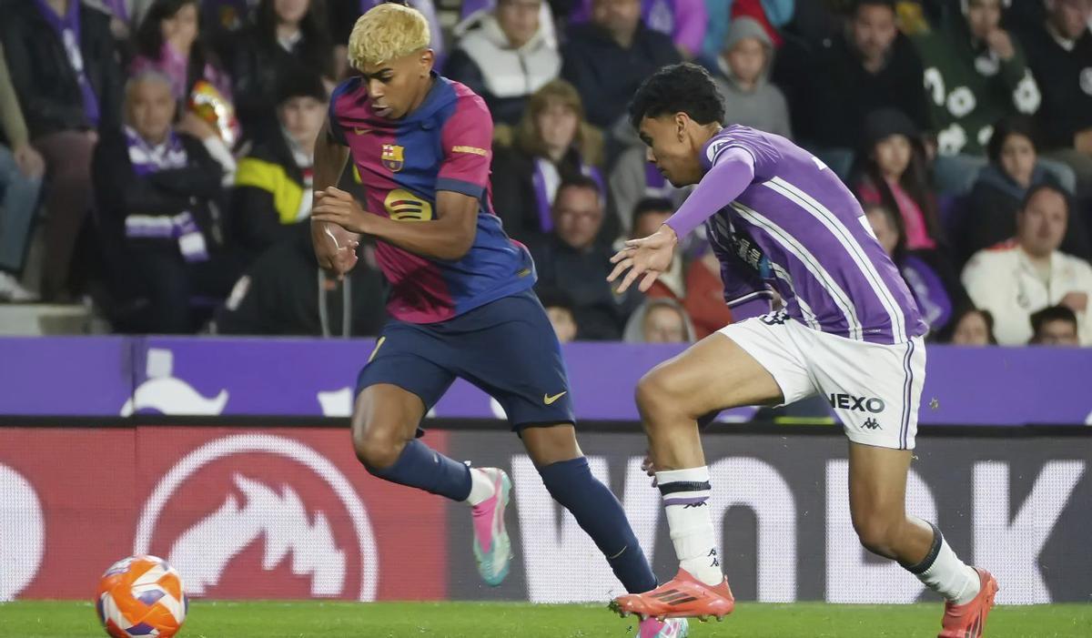 Aznou ya tuvo que defender a su amigo Lamine Yamal en su paso por el Real Valladolid.
