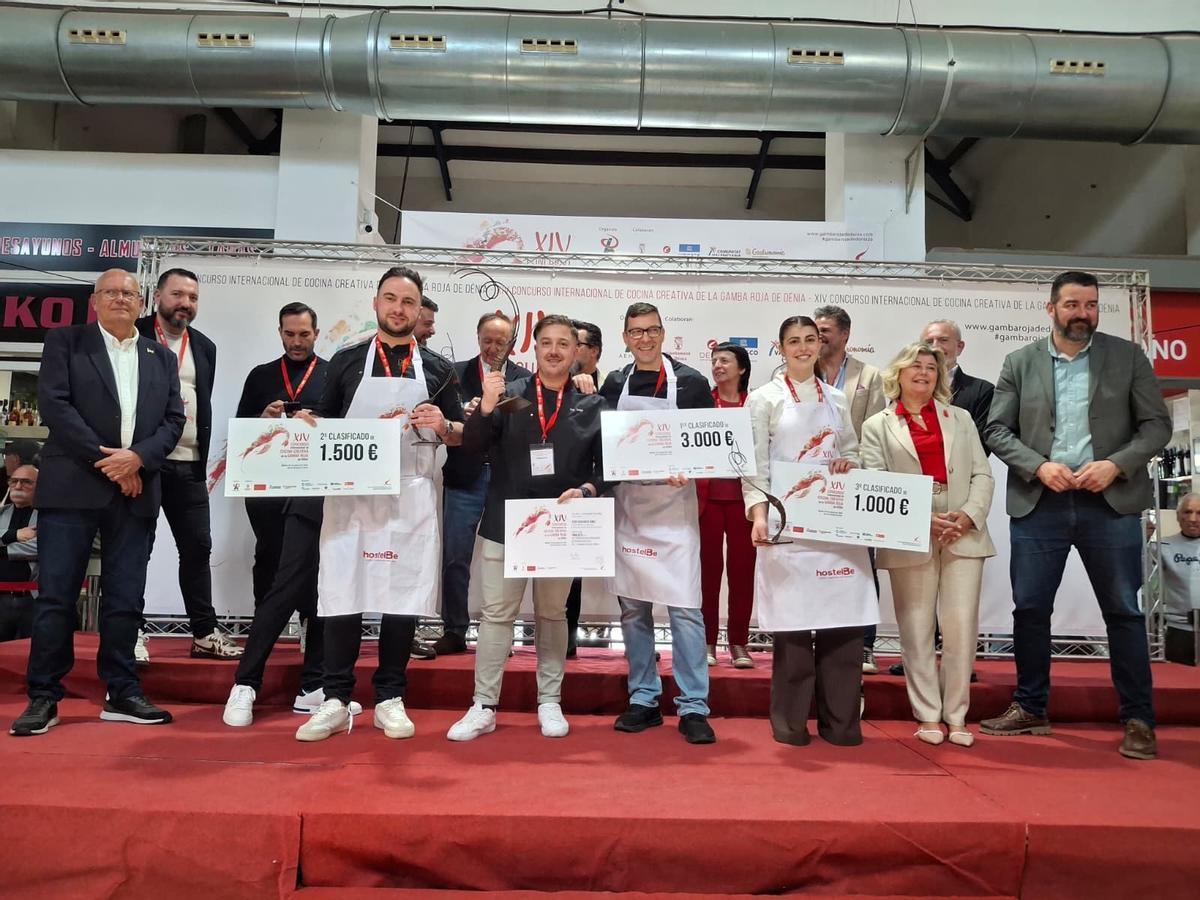 Los tres premiados en el concurso internacional de cocina creativa