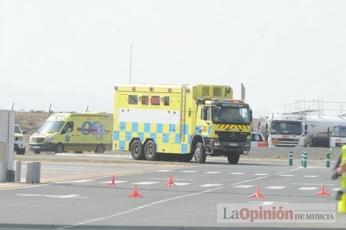 Simulan un accidente aéreo en aeropuerto