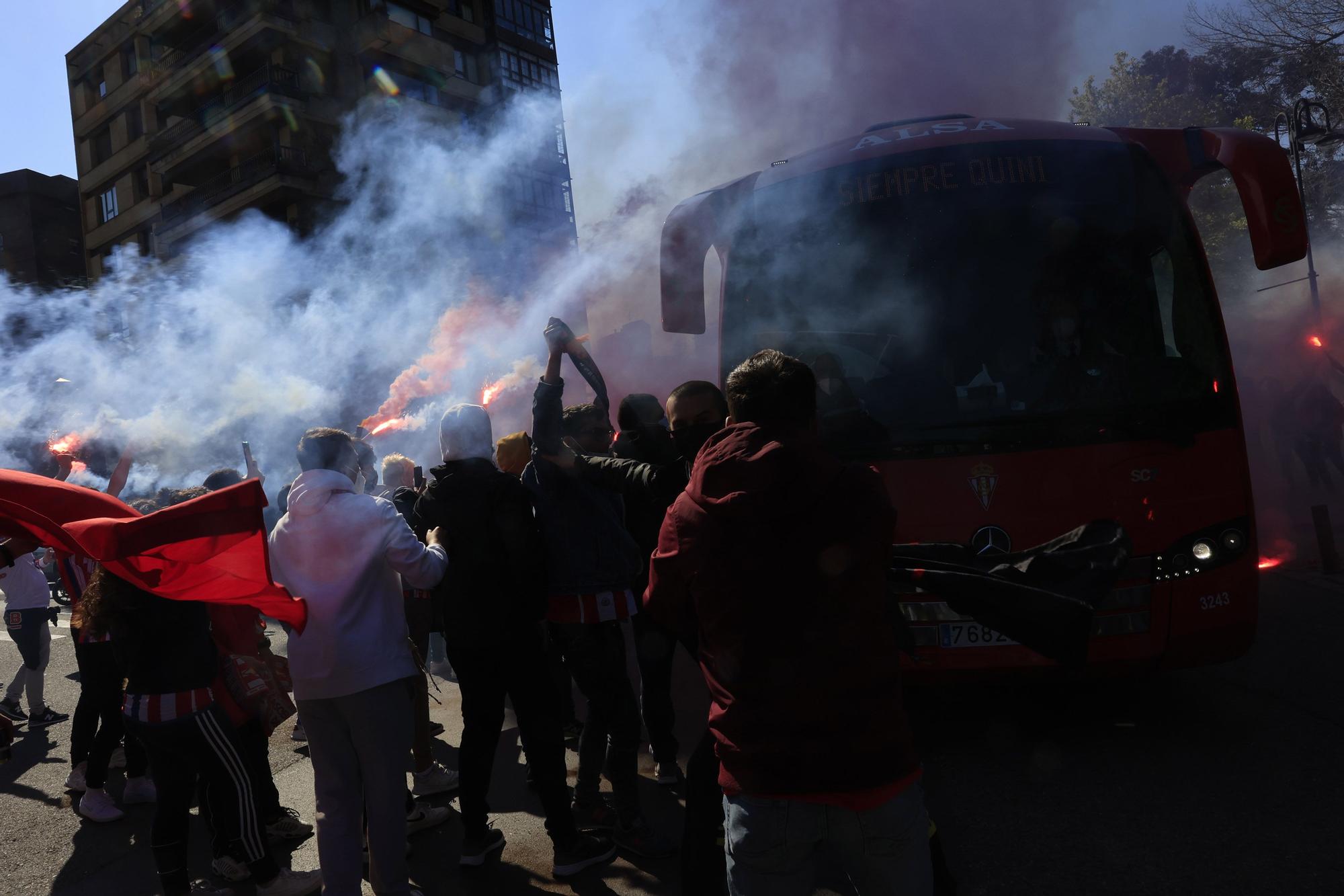 Así fue la llegada del Sporting al Molinón