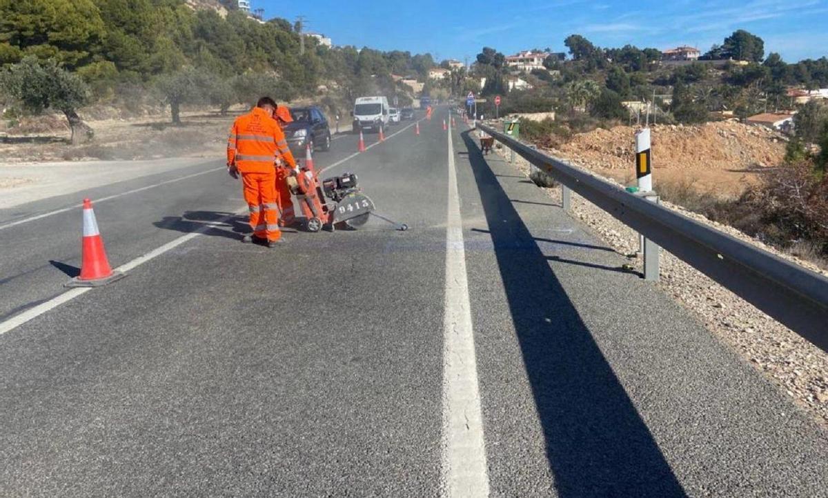 Una de las actuaciones en una carretera