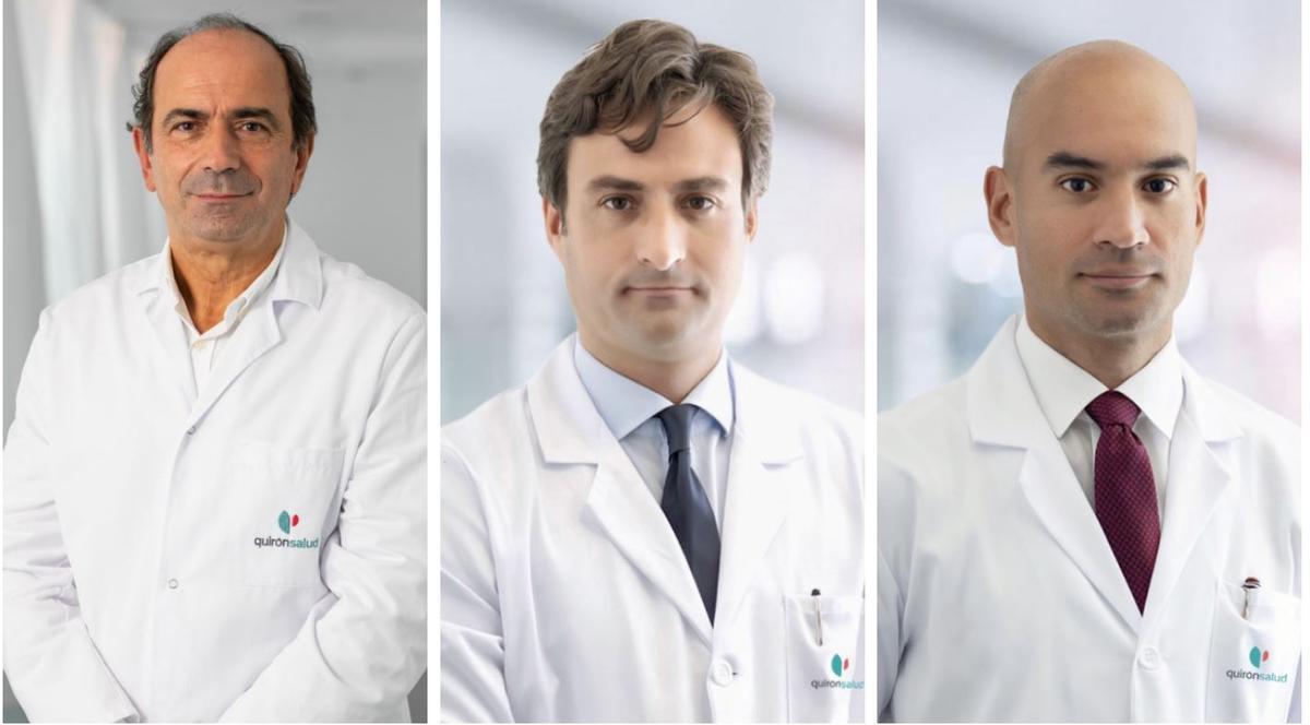 De izquierda a derecha, los especialistas en urología de Quirónsalud: Dr. Venancio Chantada Abal, Dr. Darío Vázquez-Martul Pazos y Dr. Manuel Bohórquez Cruz.