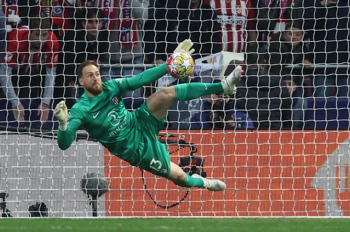 Oblak en el partido ante el Inter