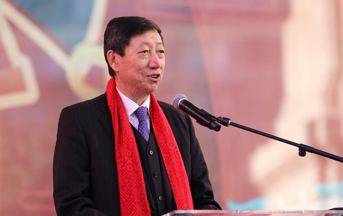 Wu Haitao, embajador de la República Popular China en España durante su intervención en la Feria Tradicional China.