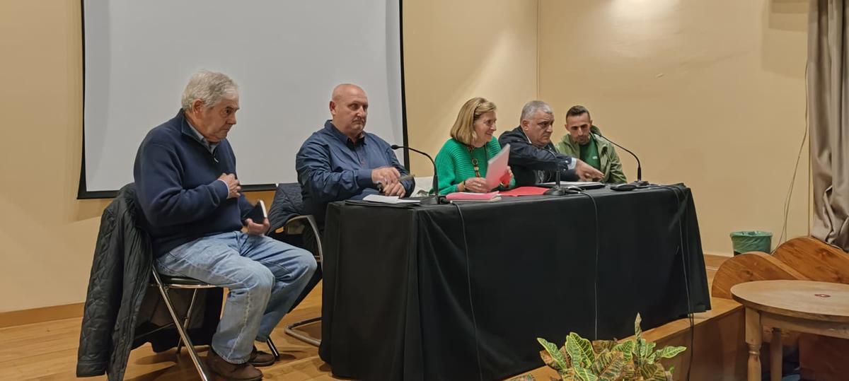 Por la izquierda, FranciscoJavier Rodríguez, Fernando Álvarez "Cañón", Isabel Rodríguez, José Luis Fernández y Javier Martínez, miembros de la plataforma.