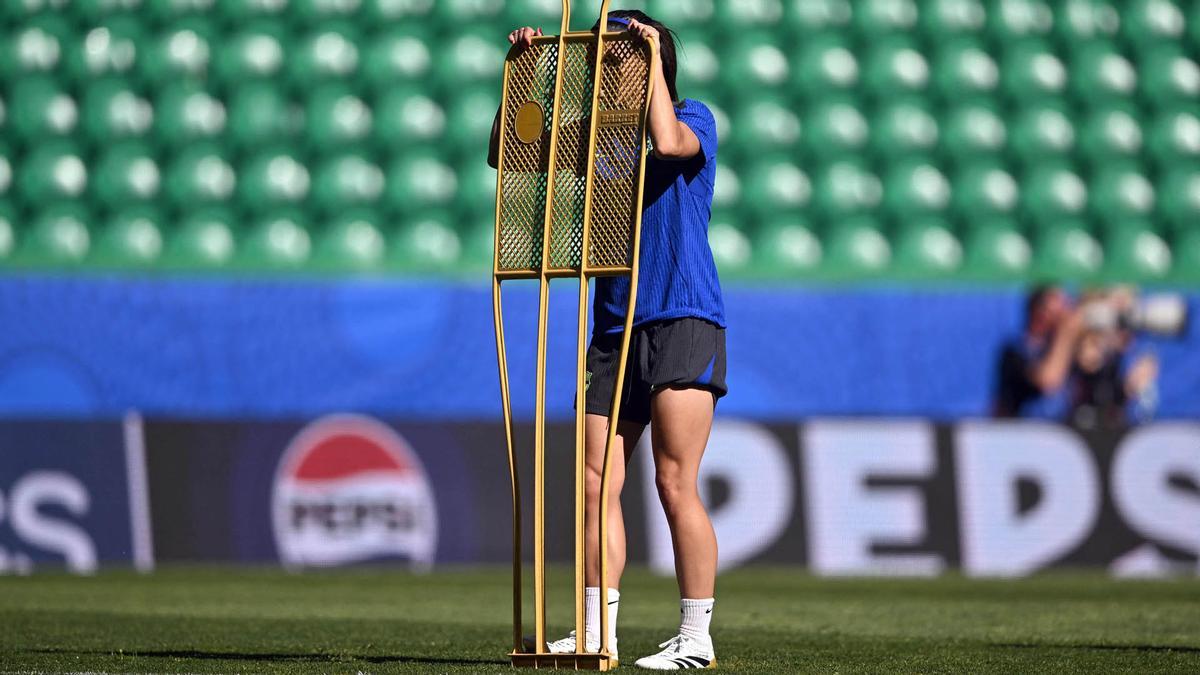 El FC Barcelona femenino durante el entrenamiento de este viernes en Lisbo para disputar mañana la final de la Liga de Campeones femenina contra el Arsenal