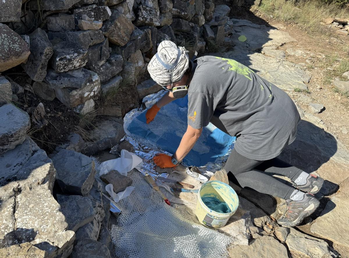Un momento de las excavaciones en la zona de El Pozo, en Teruel.