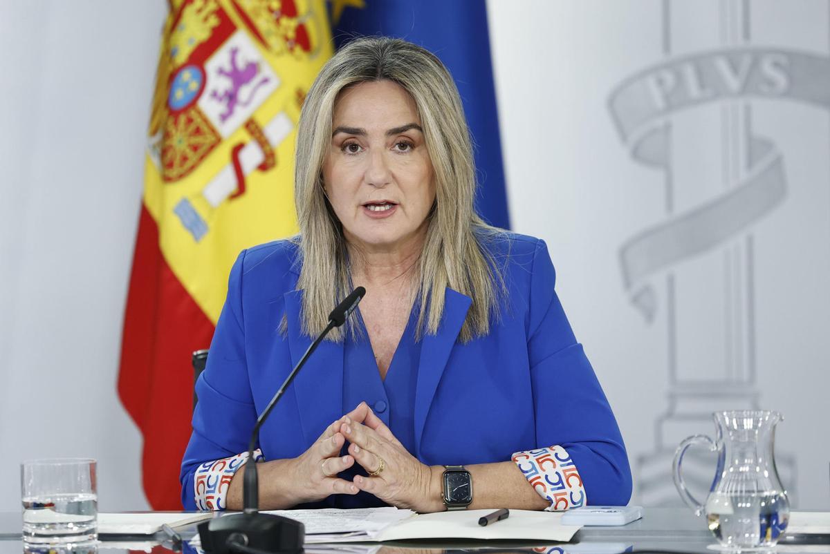 La ministra de Educación, Formación Profesional y Deportes, Milagros Tolón durante la rueda de prensa posterior a la reunión del Consejo de Ministros celebrada este martes en Moncloa.