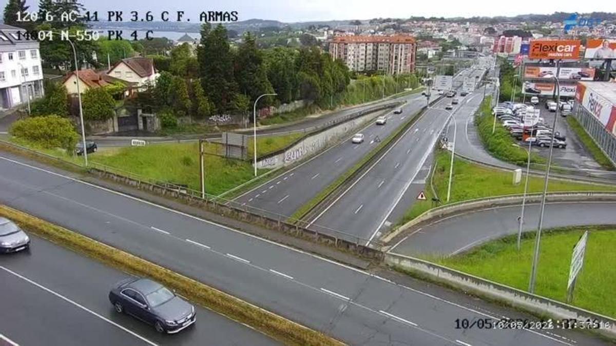 Imagen de la cámara de la DGT más cercana al punto del accidente registrado esta mañana en la AC-11.