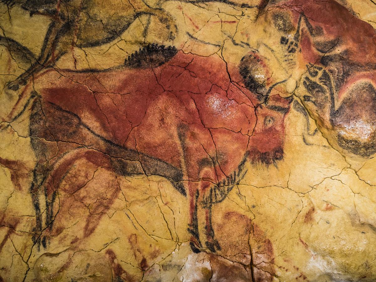 Bisontes policromados de las Cuevas de Altamira