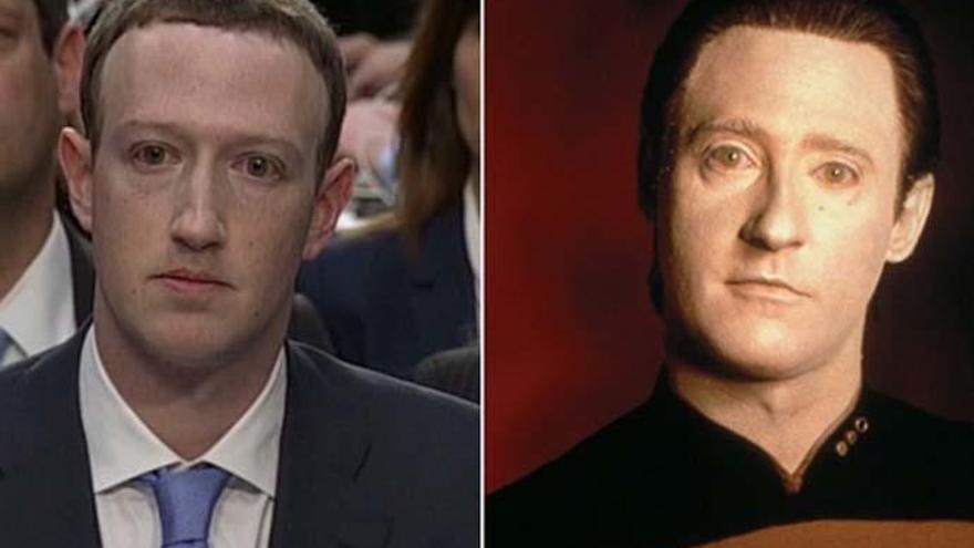 El parecido razonable entre Zuckerberg y Data.