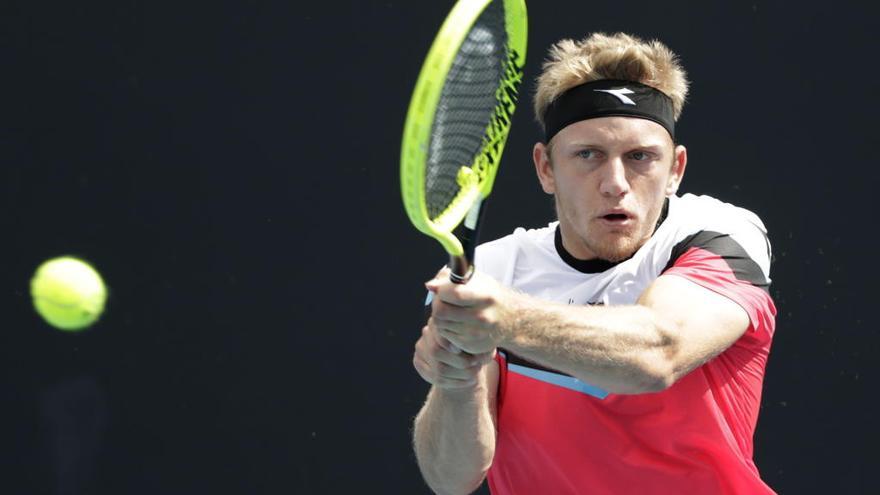 Alejandro Davidovich, durante su partido de primera ronda en el Abierto de Australia.