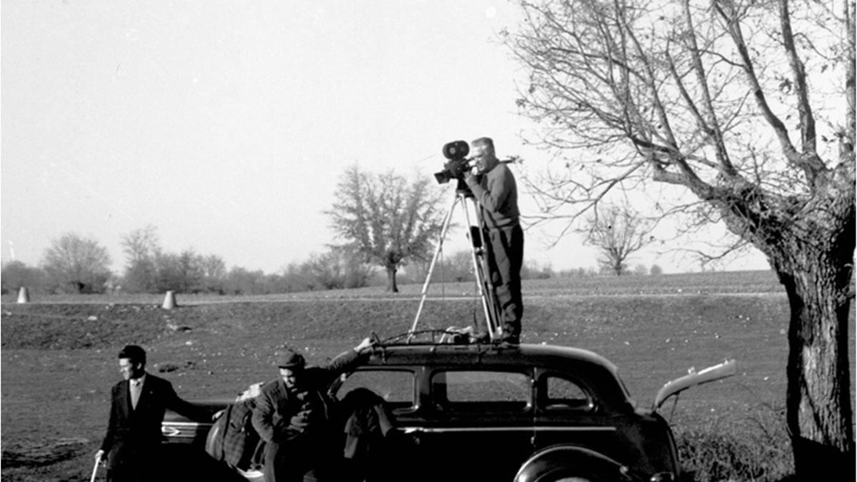 Fernando López Hepténer, rodando una de sus películas.