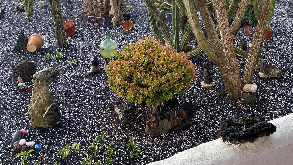 Lluvia y granizada en Lanzarote (23/02/2022)