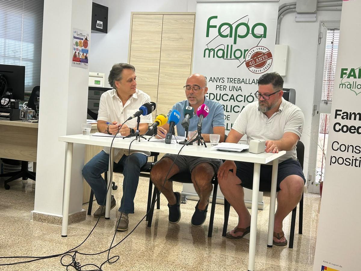 Guerrero, Ferriol y Edwardes, este viernes en la sede de FAPA Mallorca.